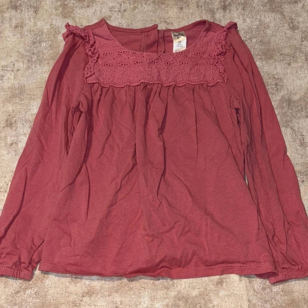 OshKosh B'gosh Women's Ruffled Lace Blouse - Mauve